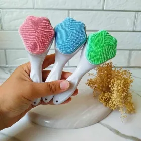   Silicone Facial Cleanser Long Handled Cat Claw Brush